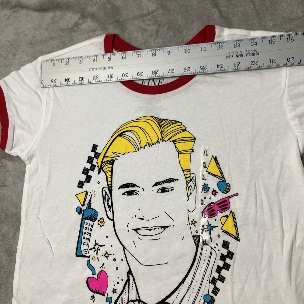 Zack Attack Saved By The Bell Ringer T-Shirt Womens XL White Red‎ Retro 80s - Picture 7 of 8